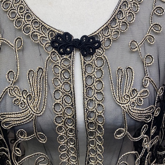 Sophie Chang Kimono Black Embroidered Gold - Picture 5 of 9